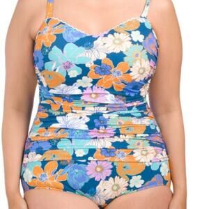 PROFILE BY GOTTEX Rising Sun One-piece Swimsuit-Floral-10D-NWT